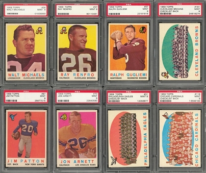 1959 Topps Football PSA NM-MT 8 to PSA MINT 9 Collection (27 Different)